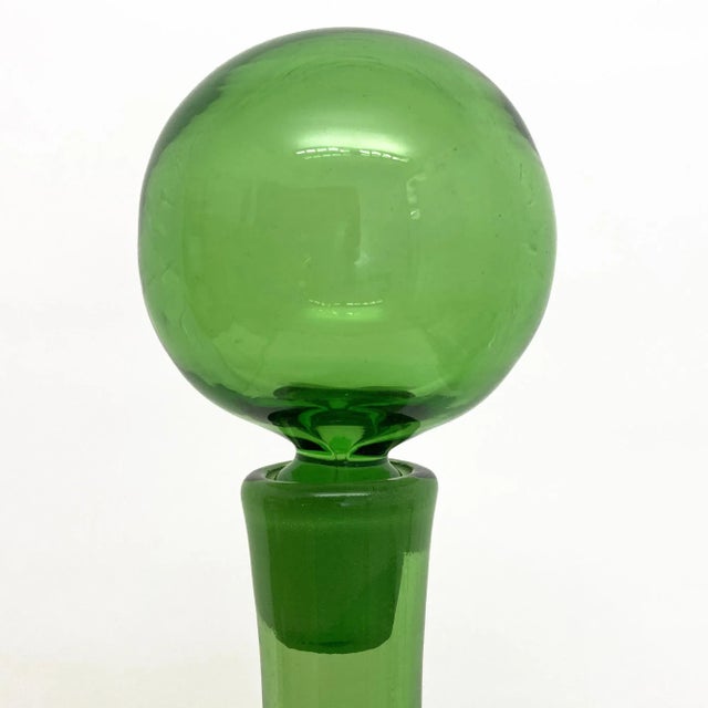 Vintage Green Blenko Myers Decanter With Spiral Wrap For Sale In San Francisco - Image 6 of 11