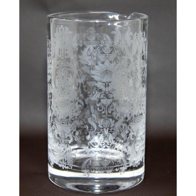 Cocktail Mixing Etched Glass Beaker Barware For Sale - Image 11 of 12