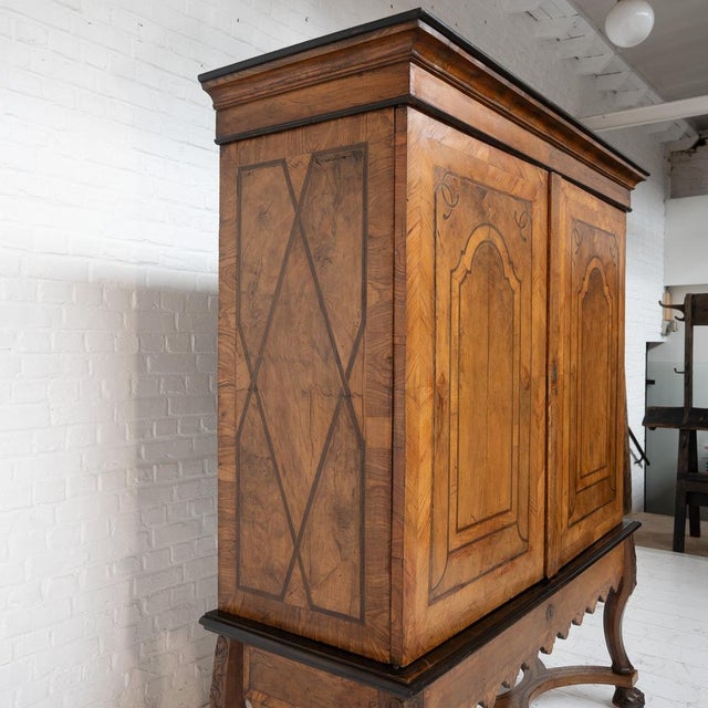 Oak and Walnut 2-Door Cabinet, 18th Century For Sale - Image 10 of 18