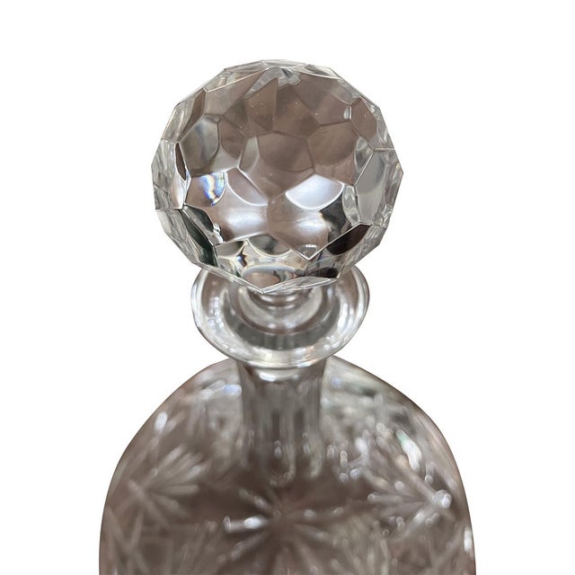 French Vintage Crystal Ship's Decanter For Sale - Image 3 of 3