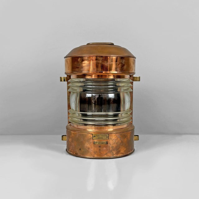 Mid-Century Modern German Naval Navigation Lantern in Copper with Fresnel Lens, 1950s For Sale - Image 15 of 15