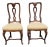 Pair 18th Century Italian Walnut Chairs Original Finish Hand Carved For Sale