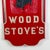 Early 20th Century Vintage Wooden "Wood Stove's" Advertising Trade Sign in Bright Red & Black Stove For Sale - Image 5 of 8