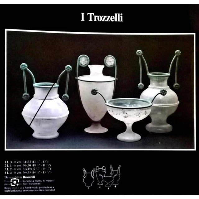 White 1980' Seguso's Italian Scavo Murano Glass and Bronze Vase by Silvia Buscaroli for Seguso Vetri d'Arte For Sale - Image 8 of 8