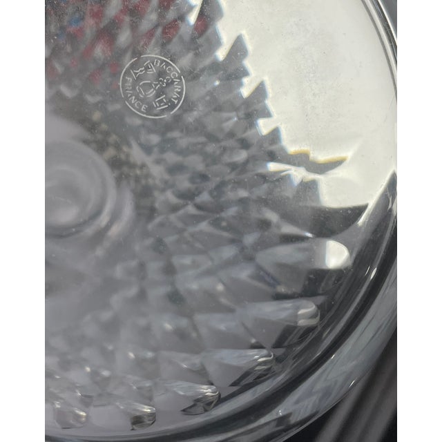Beautiful antique hand-cut crystal decanter with its original stopper. At the bottom, it has the etched Baccarat circle...