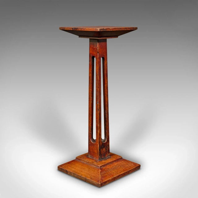 1890s Small Antique Victorian English Oak Statue Stand For Sale - Image 11 of 11