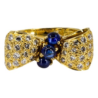 Late 20th Century Keith Davis Sapphire Ring, Size 6.25 For Sale