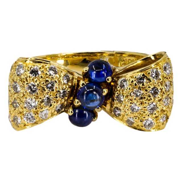 Late 20th Century Keith Davis Sapphire Ring, Size 6.25 For Sale