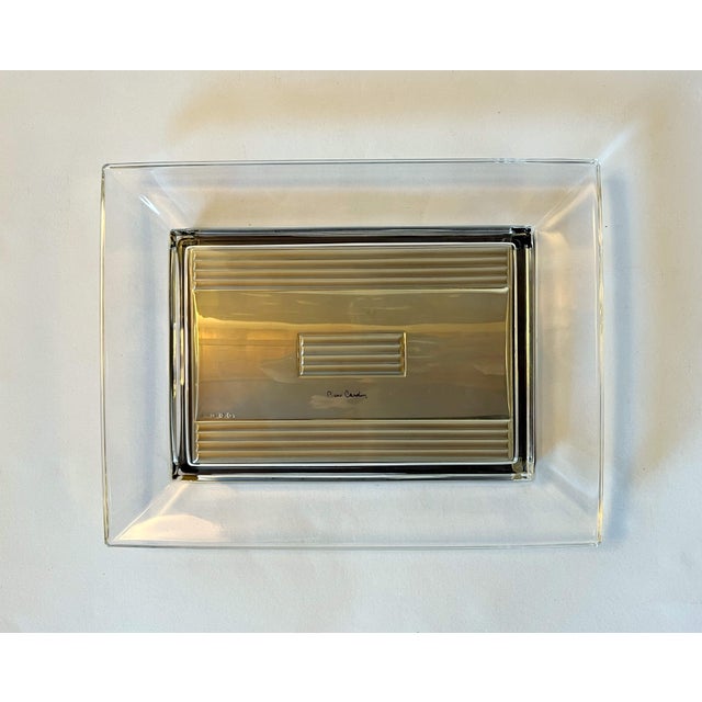 Pierre Cardin Pierre Cardin Rectangular Sterling Glass Vide Poche For Sale - Image 4 of 10