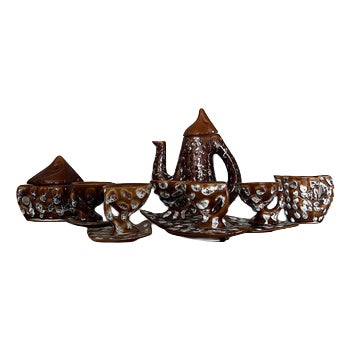 Coffee Set, Vallauris, France, Set of 8 For Sale
