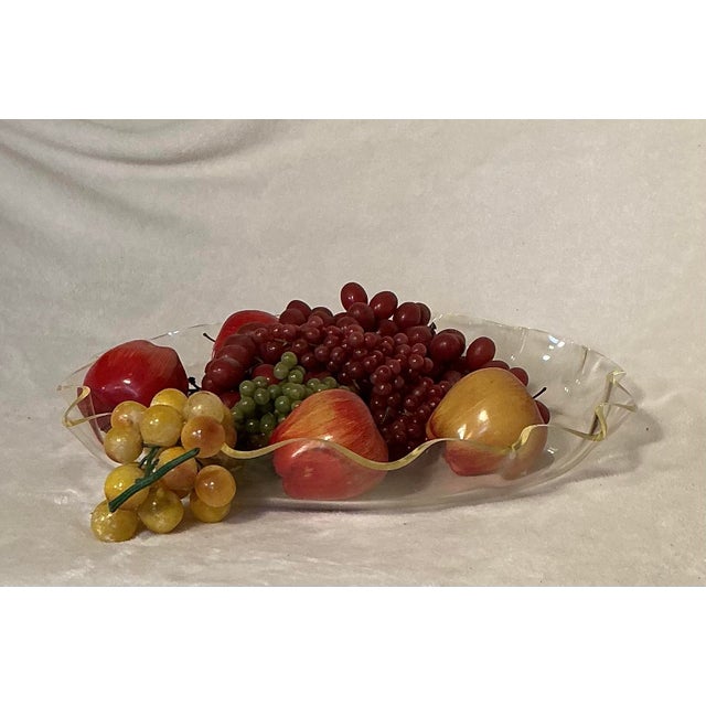 Vintage Lucite Ruffled Shallow 17" Serving Bowl Platter, Circa 70s For Sale - Image 10 of 10