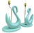 Mid-Century Modern Vintage Sculptural Aqua Swan Table Lamps, Pair For Sale - Image 3 of 11
