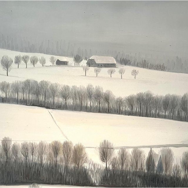 Claude Sauthier, Broye Valley, Vaud, Oil on Wood, 1970s For Sale - Image 6 of 12