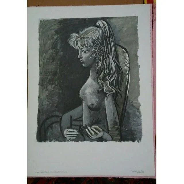 Pablo Picasso ( 1 ) Lithograph of "Sylvette Au Fauteuil" Also known as "Girl With The Ponytail" Edition: 8000 Printed in...