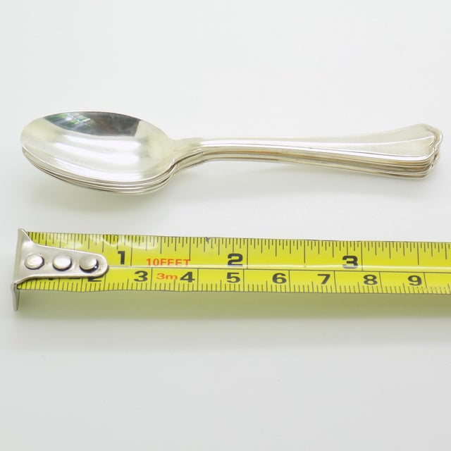Vintage Italian Handmade Genuine Silver Sugar Spoons, 1970s, Set of 4 For Sale - Image 11 of 12
