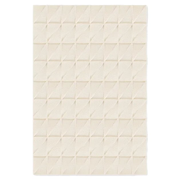White Triangle Textured Rug from Marqqa For Sale