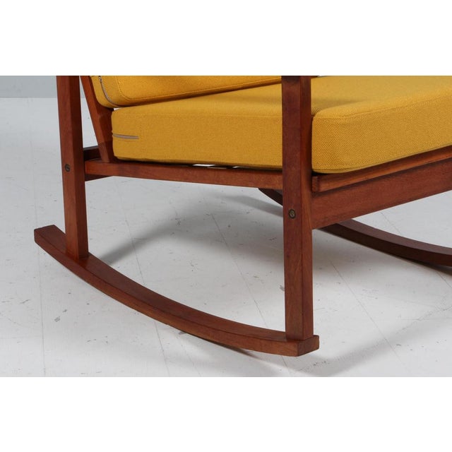 Rocking Chair in Teak and Fabric by Søren Ladefoged, 1960s For Sale - Image 4 of 7