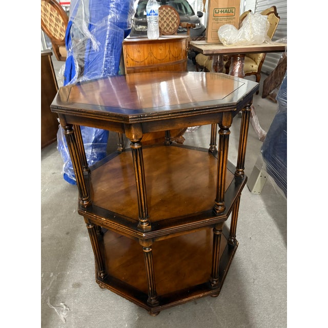 Mid-Century Modern Octagonal Three-Tier Side Table by Theodore Alexander, 20th Century For Sale - Image 3 of 7
