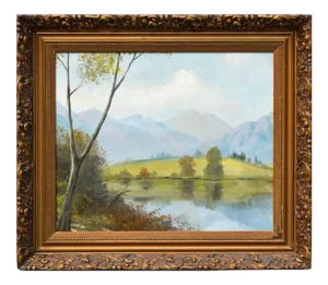 Mid 20th Century Eastern Sierra Mountains Landscape Oil Painting, Framed