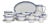 French Blue & White Porcelain Breakfast Service in the “Ferme D’Antan” Pattern by Jacques Coeur France – 24 Pieces For Sale