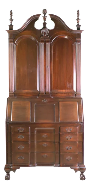 Colonial Mfg. Co. Block Front Mahogany Secretary Desk