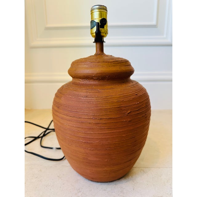 Ralph Lauren Vintage Rustic Terracotta Table Lamp For Sale - Image 4 of 11