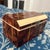 Copper Antique English Art Deco Regency Faux Tortoiseshell and Faux Ivory Tea Caddy Box With Inlay For Sale - Image 8 of 8