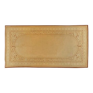 Antique 1880s French Aubusson Rug, Ivory Botanical Elegance For Sale