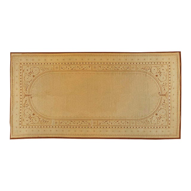 Antique 1880s French Aubusson Rug, Ivory Botanical Elegance For Sale