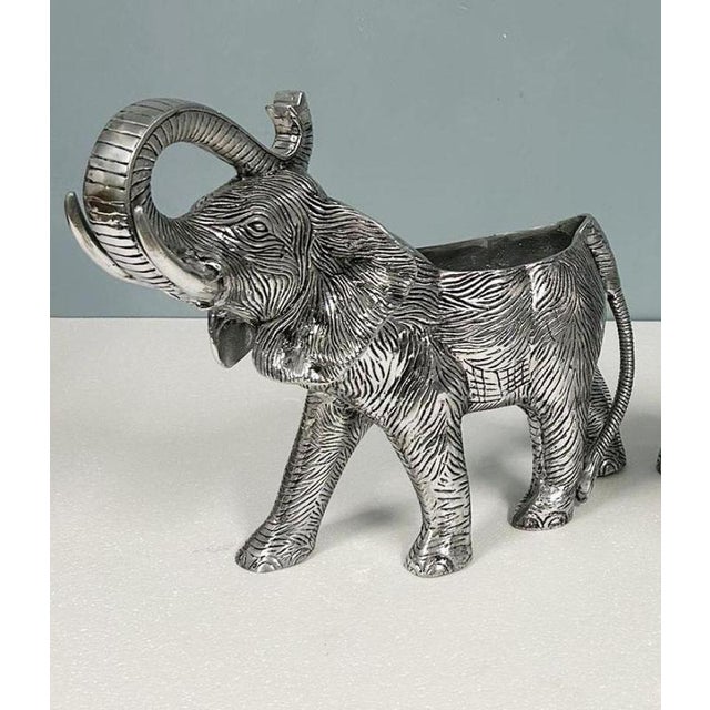 Vintage Silver-Plated Elephant Wine Cooler For Sale - Image 4 of 4