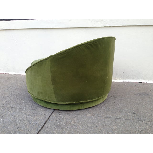 Milo Baughman Emerald Green Swivel Loveseat Chairish