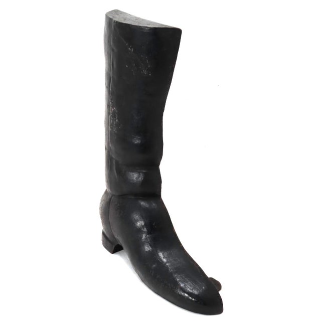 1930s Unusual Life Size Cast Iron Equestrian Riding Boot Barn Doorstop Circa 1930s For Sale - Image 5 of 13