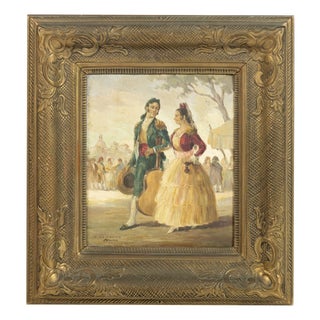 Jose Almonte, Figurative Composition, Oil Painting on Wood For Sale