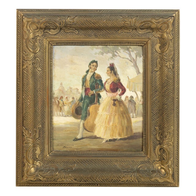 Jose Almonte, Figurative Composition, Oil Painting on Wood For Sale