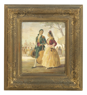 Jose Almonte, Figurative Composition, Oil Painting on Wood