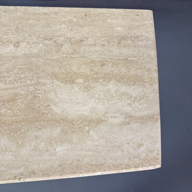 1980s Italian Travertine Marble Console Table For Sale In New York - Image 6 of 9