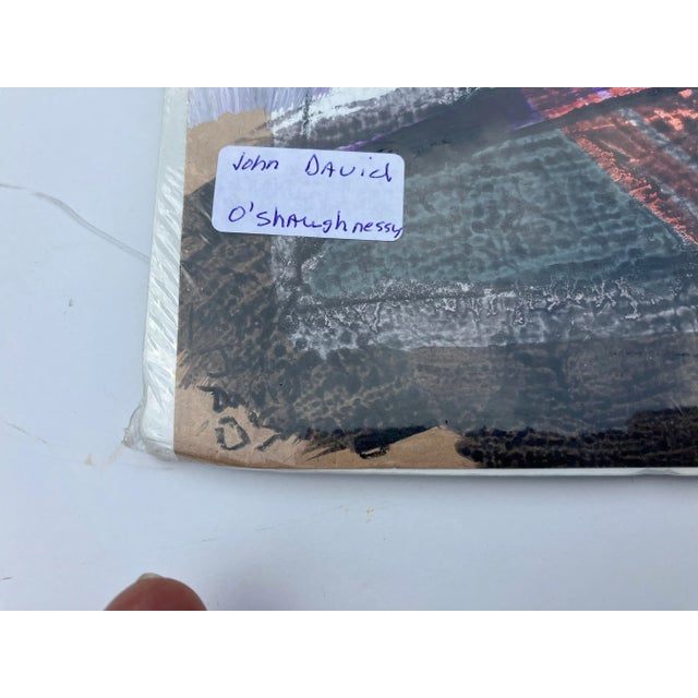 Modern “Modern Man” Abstract Male Portrait Painting Signed John David O’Shaunessy For Sale - Image 3 of 4