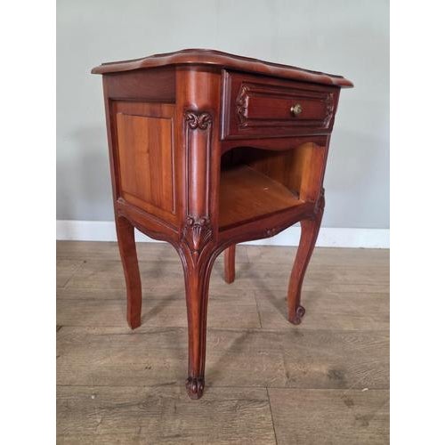 Brown Antique French Louis XV Style Bedside Cabinets, Set of 2 For Sale - Image 8 of 14