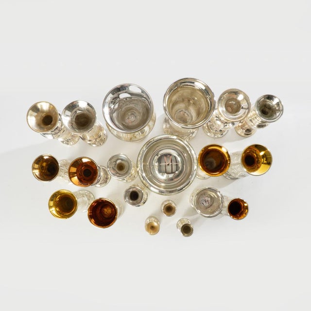 Modern 20 Piece Collection of Antique Circa 1900 Mercury Glass Vases For Sale - Image 3 of 18