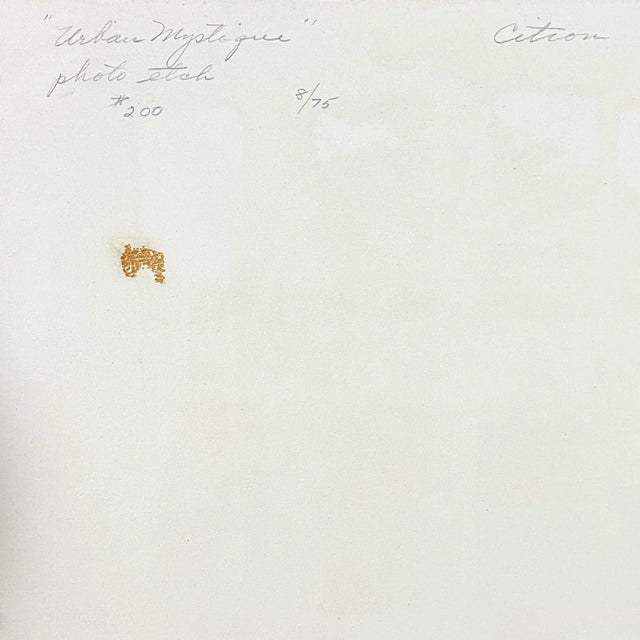 1970s 1973 “Urban Mystique” Photo Etching Signed by Minna Citron For Sale - Image 5 of 5