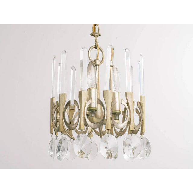 Scolari 1970s crystal/metal chandelier.