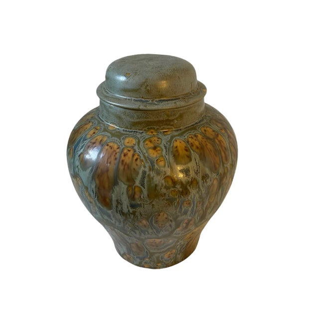 Mid-Century Artisan Signed Ceramic Drip Glaze Urn Vase For Sale - Image 10 of 13