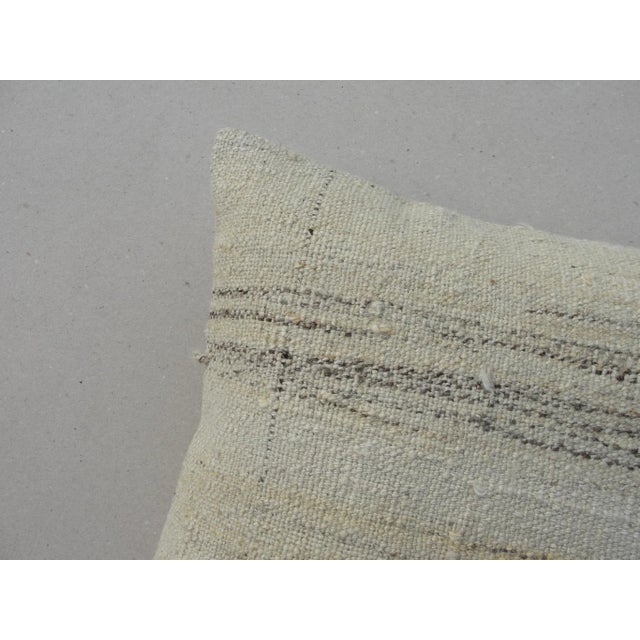 1970s White Kilim Rug Pillow Cover For Sale - Image 10 of 12