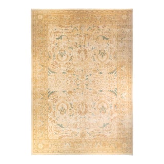 Eclectic, One-of-a-Kind Hand-Knotted Area Rug - Ivory, 12' 2" x 17' 8" For Sale