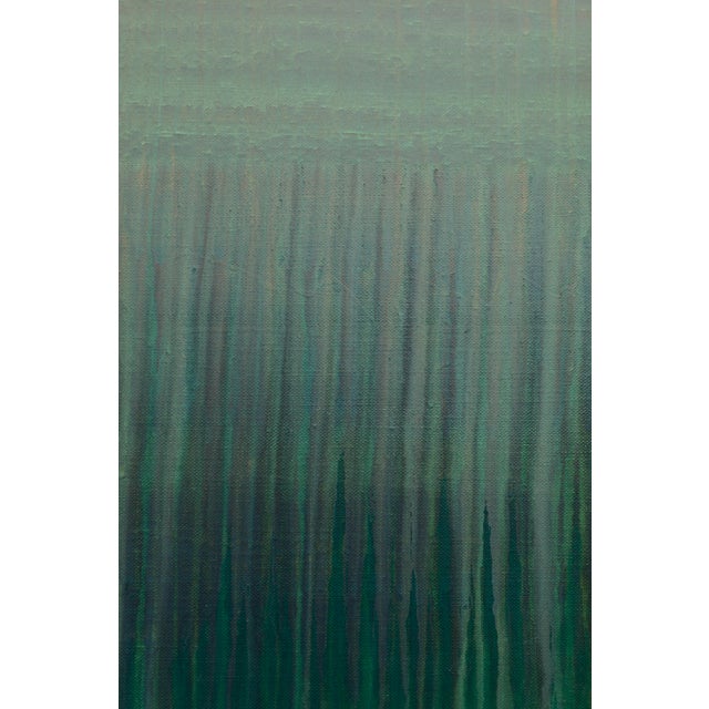 Textile "Monstera Double Shadows Green White" Original Acrylic Painting by Simon Findlay For Sale - Image 7 of 9