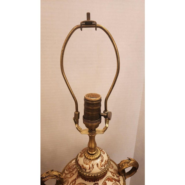 Antique White Pair of Early 20th Century Royal Vienna Style Lamps With Broznze Mounts For Sale - Image 8 of 10