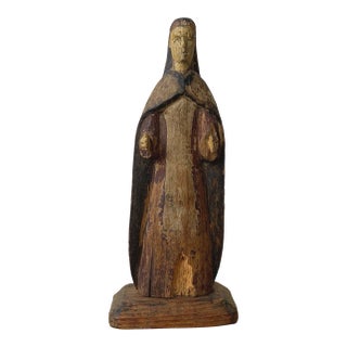 Antique Hand-Carved Polychrome and Wood Santo Figure Depicting Saint Anthony, Circa 19th Century For Sale