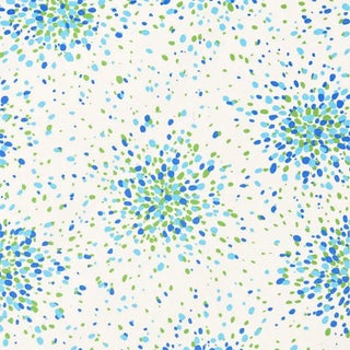 Schumacher Jelly Bean Fabric in Ocean / Turquoise For Sale