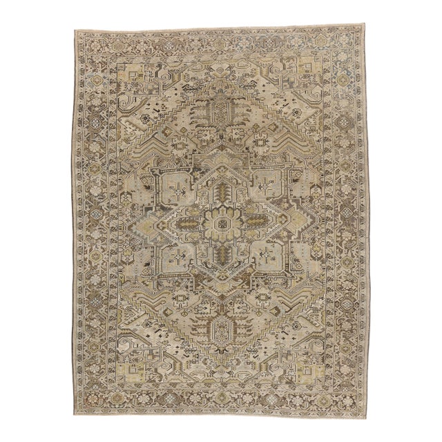 Antique Persian Heriz Rug, 09'03 X 12'00 For Sale
