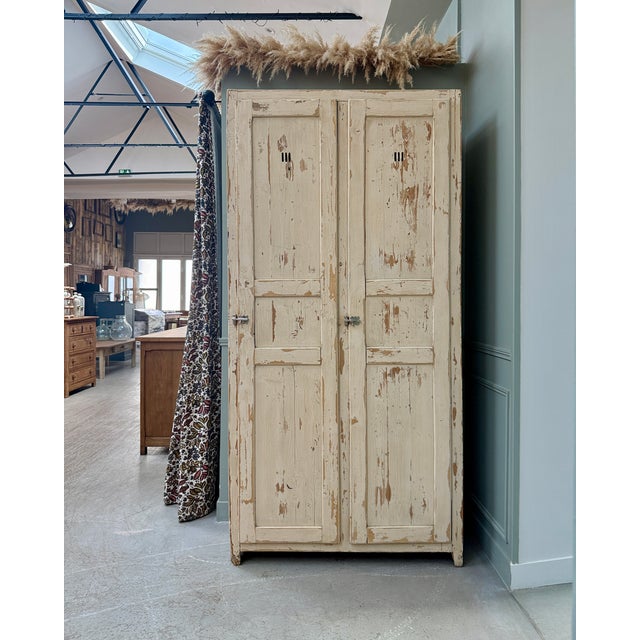 Vitage Patinated Wardrobe in Wood, 1940s For Sale - Image 16 of 16